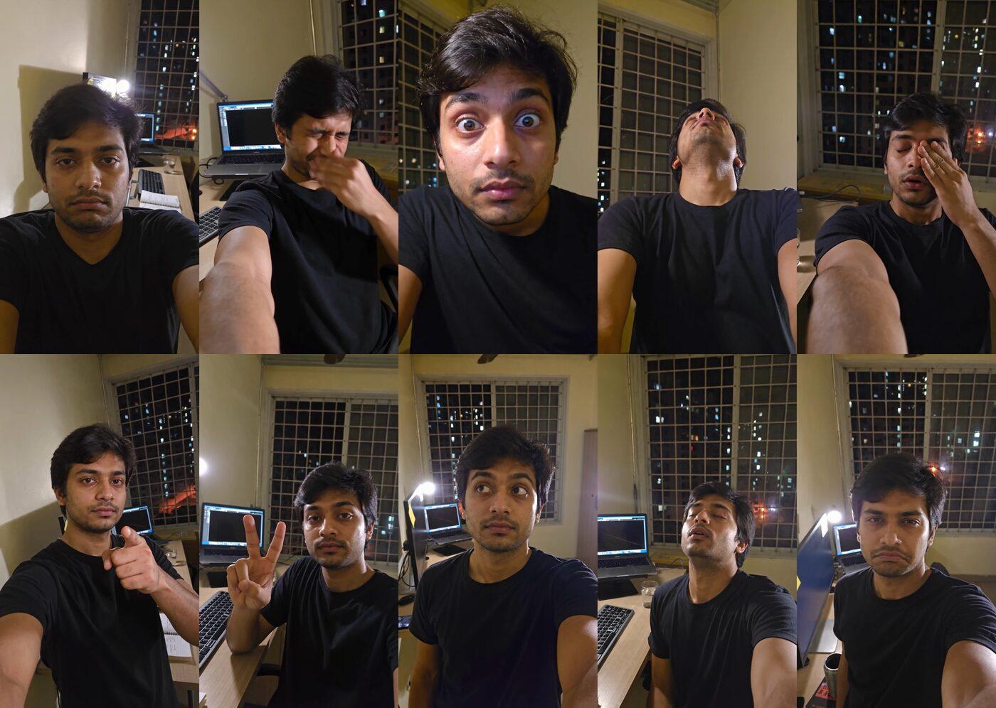 Ten expression clips as a contact sheet